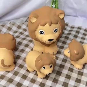 ตุ๊กตาแต่งสวน ตุ๊กตาจัดสวน ตุ๊กตาเซรามิคแต่งสวน ตุ๊กตาเซรามิค แต่งบ้าน ตุ๊กตาสิงโต ชุด 4 ตัว