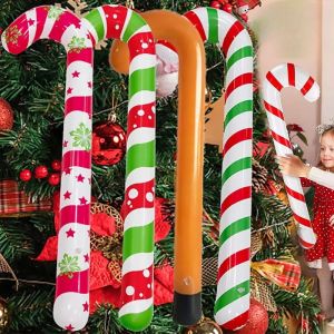 90cm Merry Christmas Lollipop Balloons Big Red Green Candy Cane Inflatable Balloons Christmas Tree Xmas Wedding Decoration Party Supplies