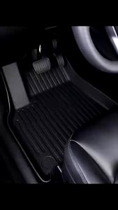 Thảm lót sàn NHỰA 5D TRÀN VIỀN xe Hyundai SantaFe 2019 - 2024 2025 Thảm nhựa TPE 5D đúc nguyên khối theo xe - Bộ 3 hàng