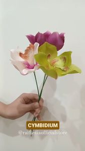 Bunga Palsu Cymbidium Ungu-Pink-Hijau: Dekorasi Ruang Kantor & Kamar