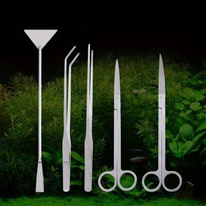 1pc Stainless Steel Aquarium Scissor/Tweezers Tool Long Aquarium Cleaning Plant Spatula Tool For Fish Tank Aquarium Maintenance