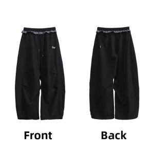 CBXLAB | Street Dance Brand Black 2025 Summer Spliced Lace Fast Drying Slim Fit Sport Pants
