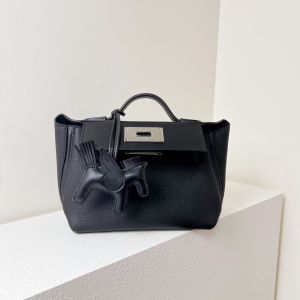 ทันสมัย ความจุขนาดใหญ่ หนัง Kelly Bag Lock Buckle Single Shoulder Crossbody Double Shoulder ลำลอง ผู้หญิง Bag อินเทรนด์