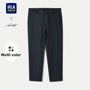 HLA | Business Casual Slim Fit Stretch Embroidered 9-Points Pants
