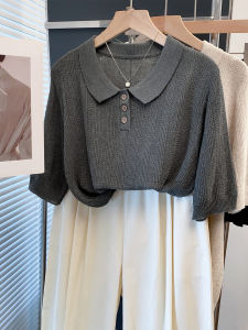 JIANDIYA | Polo Collar Linen Blend Knitwear Short Sleeve T Shirt