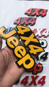 EMBLEM MOBIL JEEP DAN EMBLEM 4X4 VARIASI TIMBUL 3D BAHAN FIBERGLASS