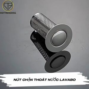 Nút Chặn Thoát Nước Nhấn Xả Lõi Đồng Cho Lavabo 2in1  - Có Bộ Lọc Rác Ngăn Tắc Thoát Nước Nhanh Lắp Đặt Dễ Dàng