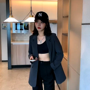 Jas Formal Blazer Abu Kantor Wanita High Quality Import Premium Tebal