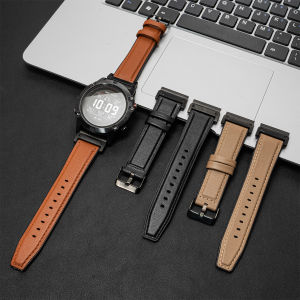 22mm 26mm leather band For Garmin Watch Fenix 8 E 47mm 51 7 7X 6 6X 5X Plus 945 Slub Pattern smartwatch strap sport wristband
