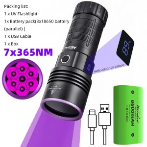 Alonefire | 140W 365nm High power UV Blacklight Flashlight USB Rechargeable Torch Pet Stain Tinea Money Scorpion Car Paint Repair Check Lamp