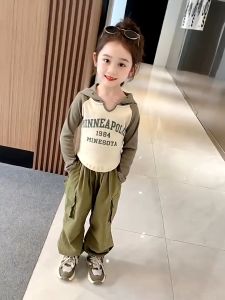 X BABY Setelan Anak Perempuan Kaos Lengan Panjang Minneapolis Celana Panjang Cargo Casual Style Usia 1 - 5 Tahun