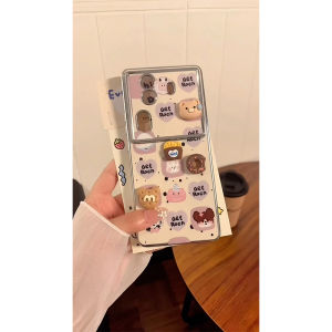 OPPO Reno 11 12 13 Pro 5G Case OPPO Reno 13 5G Case OPPO Reno 8T 8Z 7Z 8 5G Case Shockproof Phone Case Cute Electroplated Three-dimensional Bear Soft Case