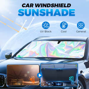 Car Sunshade For Windshield Foldable Laser Sunshade Summer Sun Protection Heat Insulation UV Ray Front Windshield Sunshade Panel