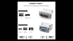 Konektor Connector Dvi To Vga Adapter Converter Dvi 24+5 Ke Vga Female
