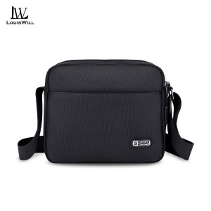 LouisWill Mens Bag Fashion Single-shoulder Bag Horizontal Multi-pocket Messenger Bag Casual Simple Large Capacity Bag Portable Crossbody Bag Shoulder Business Bag