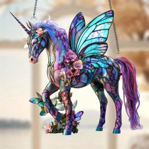 1pcs Unicorn Butterfly Fairy Garden Light Catcher Mysterious Fantasy Gift Charming Home Decoration Room Decoration