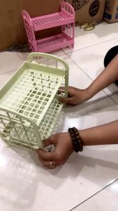 Kệ Nhựa MiNi 2 Tầng Lắp Ghép Đựng Đồ Dùng Học Tập Gia Vị Nhà Bếp