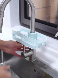 Elite Kitchen - Household Adjustable Sink Drain Rack Dish Sponge Storage Faucet Holder Soap Drainer Space Hanging