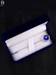 Blue Austrian Crystal Mens and Womens Business Brooch