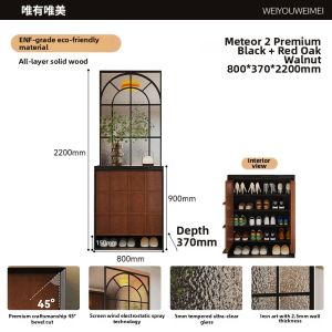 Weimei | Entry Vintage Glass Partition Shoe Cabinet