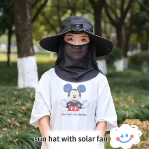 Sun Hat With Solar Fan For Men Women Summer Cool Hat With Face Mask And Shawl USB Rechargeable/Solar Powered Cap for Mountain ClimbingFishingCamping
