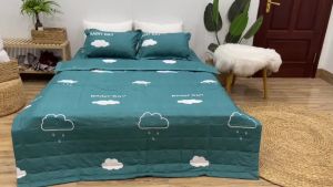 Chăn hè trần bông mền hè thu mỏng có thể đắp văn phòng du lịch chất liệu cotton poly thông thoáng [Chữ H Cam] kt 1m7x2m - Được Chọn mẫu