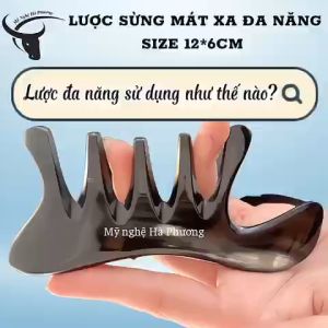 Lược sừng đa năng 4in1 ( size M-11.5cm) chăm sóc tóc và massage làm đẹp