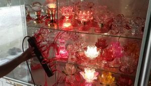 Cây Đèn pha lê điện bóng led tự động đổi 7 màu thờ cúng bàn thờ cửu huyền-Giá một cây đèn