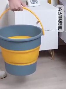Foldable Barrel Portable Multi-purpose Collapsible bucket Convenient travel Folded timba collapsible silicon folding bucket for outdor Car Wash Bucket