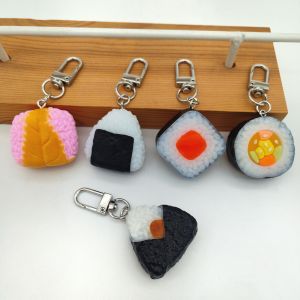 Artificial Food Japanese Salmon Sushi Kimbap Group Creative Gift Handbag Pendant Keychain