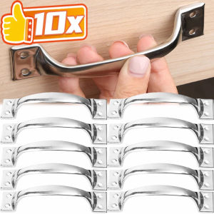 Dizoey 10PCS Universal Curved Handles Cabinet Door Handle Drawer Knobs Cabinet Pulls Furniture Wardrobe Handles with Screws Hardware