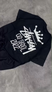 Kaos Stussy - tshirt stussy - kaos pria - tshirt pria - baju pria - kaos pria stussy OLD SKOOL HITAM