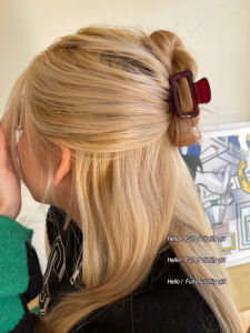 Heart Hidden in Green Breeze ~ K-style Square Small Hair Grabbing Clip Back Head Ponytail Head Clip Updo Hair Shark Clip