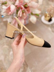 Classic Style Color Block Chunky Heel Sandals Womens Hollow Classic Outwear Quilted Hollow High Heel Shoes Closed Toe Womens Flat Shoes