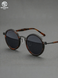 MOKCHEON | Retro Style UV Protection Driving Polarized Sunglasses Prescribed Available Pure Titanium Frame