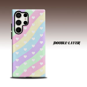 Rainbow Hearts For Samsung Galaxy S26 S25 S24 A56 A36 Dual Layer Luxury Fashion Full Lens Protective Case