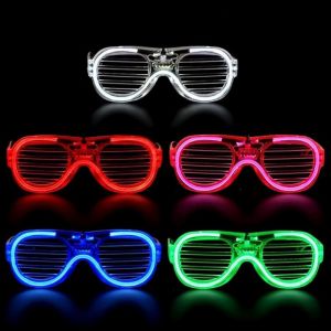 Light Up LED Glasses 5 Colors Blinds Shape Glow Glasses Glow in The Dark Party Supplies Neon Party Favors for Kids Adults