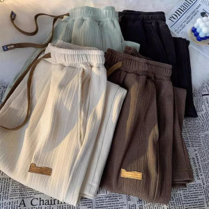 Womens Ice Silk Drawstring Sports Pants Thin Straight Leg Casual Trousers for Working Summer Lightweight Comfortable Pants