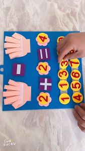 Finger Number Counting Felt Board - Math Montessori Toys Mathematics Preschool Activity Kindergarten Teaching Material
