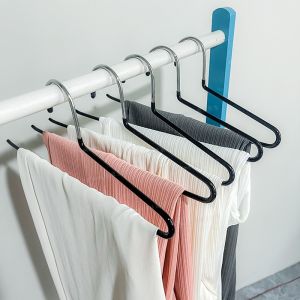 Non-Slip Plated Goose Shape Adult Closet Pants Rack Space Saving Black White Storage Pants Clip Smooth Surface Wardrobe Organizer