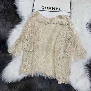 Set ren đi biển - set 3 món - bra vây cá mix ngọc + quần ren hoa sóng + choàng ren vỏ sò (có tách rời)