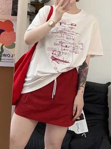 Plus Size Summer Clothes Slimming Slim Fit Fancy Fashion Leisure Cargo Skirt Womens Plus Size Ladies Small Red Skirt