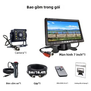 Màn Hình LCD Màu 7 Inch HD Camera Lùi Cho Xe Buýt Xe Tải Xe RV Xe Kéo Xe Bán Tải Xe Tải Lớn - Dễ Dàng Lắp Đặt Camera Xe 12V/24V