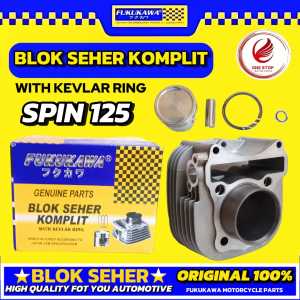 BLOK SEHER PLUS PISTON KIT KOMPLIT ORIGINAL FUKUKAWA SPIN 125 WITH KEVLAR RING ASLI FKKW