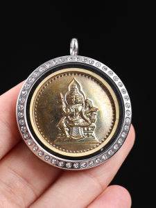 Limited Edition Pure Silver Acrylic Buddha Amulet Necklace Pendant Buddhist Artcraft Thai Special Handmade Craft Copper Material