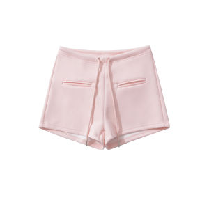 Quần Short Thể Thao Màu Trơn Cạp Chun Có Dây Rút Thường Ngày Cho Nữ Quần Short Bó Sát Mùa Hè 2025 Quần Short Polyester