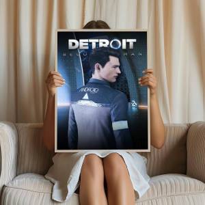 Games Detroit Become Human Vintage Posters Sticky Retro Kraft Paper Sticker DIY Room Bar Cafe Kawaii Room Decor