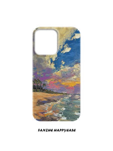 Dreamy Original Coast iPhone Case Creative Artistic Oil Painting Design Anti-Fall Beautiful Apple 15 14pro 13 Huawei Mate60 Compatible