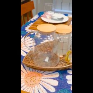 Tray Nampan Baki Anyaman Rotan Bentuk Ikan & Wall Decor Rattan