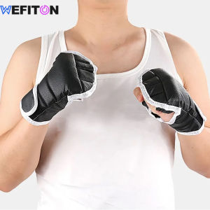 1Pair MMA Half Finger Gloves Open Palm & Wrist Support for Boxing Muay Thai Heavy Bag Training - Men & Women